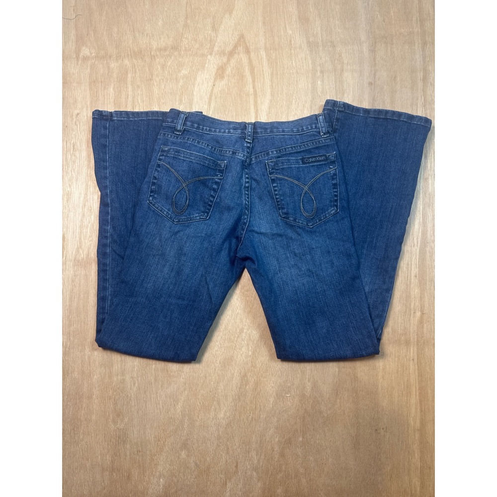 Calvin Klein Low Rise Jeans Womens Blue Size 2 Y2K Bootcut Denim Medium Wash - Picture 10 of 10